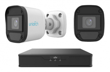 Uniarch Kit de Vigilancia UAC-B112-F28 de 4 Cámaras CCTV Bullet y 4 Canales con Grabadora 